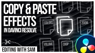 Copy Paste Effects in DaVinci Resolve  How to Apply Effects to Multiple Clips in DaVinci Resolve 18 [upl. by Ronnie48]