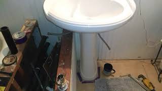 EasyToTipsampricks  how to install a Drain Stop Pedestal Sink [upl. by Kelila466]