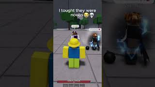 I tough they were noobs 😭💀 shorts roblox thestrongestbattlegrounds memes [upl. by Adias]