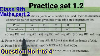 Practice set 12 class 9th  Maths Part2  Basic Concepts in Geometry  Question No 1 to 4 [upl. by Nilo]