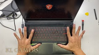 MSI GAMING Notebook GF63 Thin 10SCSR Core i7 10750H GTX1650 Replace Thermal Paste [upl. by Ayar]