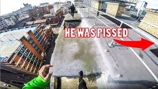 REAL PARKOUR VS SECURITY ROOFTOP ESCAPE [upl. by Ennovahs]