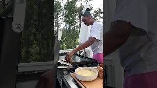 Challah French Toast on the griddle [upl. by Loredo350]