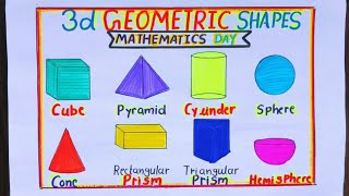 Mathematics day drawing3d Shapes Geometric drawing3d Shapes drawing3d Shapes project3d Shapes [upl. by Aidole]