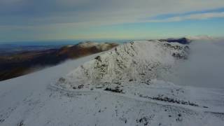 Snowdon Summit in Winter  Jan 2016  Drone 1080p [upl. by Wenda]