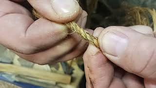 3 ply primitive dogbane bow string how to [upl. by Narah]