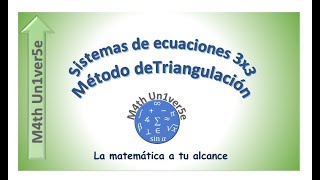 Sistemas de ecuaciones lineales 3x3 Método de Triangulación [upl. by Neillij]