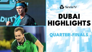 Medvedev vs Davidovich Fokina Rublev Hurkacz amp Humbert Play  Dubai 2024 QuarterFinal Highlights [upl. by Nosnor]