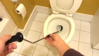 How To Use a Toilet Snake Properly  Clogged Blocked Toilet Repair using Toilet Auger [upl. by Biddle291]