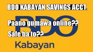 BDO kabayan Savings AcctPaano gumawa [upl. by Teirrah602]