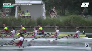 Championnat de France J16 Bateaux longs Libourne 2019  Finale du quatre de couple femmesJ16F4x [upl. by Namielus]