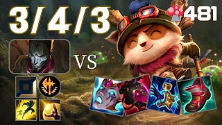 🍄481【ChallengerKR】BOT Teemo vs Jhin【SNchildliketzKR4】【Patch1423】leagueoflegends teemo [upl. by Adnilra]