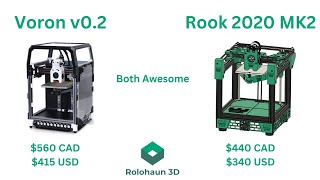 Lets compare small CoreXY 3D Printers the Voron v02 to the Rook 2020 MK2 [upl. by Elatan498]