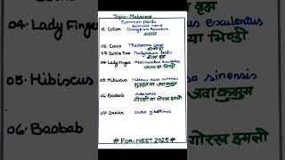 Malvaceae  NEET 2025  DrKevendra Pal Singh neet2025 biology [upl. by Ranee]