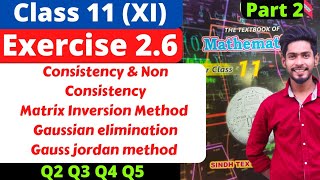 Class 11 Exercise 26 unit 2 Q2 Q3 Q4 Q5 Matrix inversion Matrices amp Determination New Math Sindh [upl. by Ienttirb769]