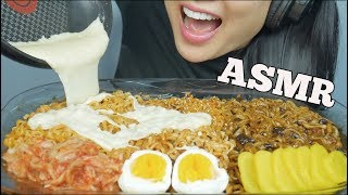 ASMR CHEESY NOODLE FEAST Spicy Fire  Carnonara  Jjajangmyeon EATING SOUNDS NO TALKING  SASASMR [upl. by Randal]