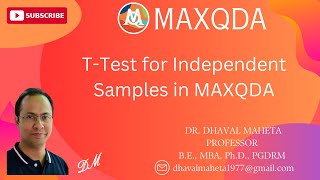 46 TTest for Independent Samples in MAXQDA  Dr Dhaval Maheta [upl. by Herod]