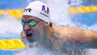 Mondiaux de natation  le Français Léon Marchand remporte la médaille dor sur le 200m papillon [upl. by Etnovad961]