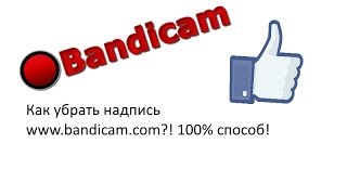 Как убрать надпись wwwbandicamcom 100 способ [upl. by Paynter]