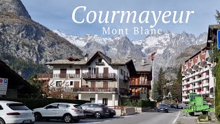 City tour  Courmayeur Italy Walking tour of the old town near the famous Mont Blanc [upl. by Hahseram]