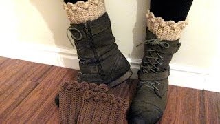 How to crochet a boot cuff sock topper for boots [upl. by Ycrad]