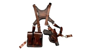 Gun Holster Glock 17 USA Leather Harness [upl. by Goldsmith]