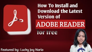 GET ADOBE READER FOR FREE FROM ADOBE SITE  BY LUCKY JOY NARIO [upl. by Giacamo670]