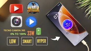 Tecno Camon 30s Charging amp Battery Drain Test  5000mah  33W Fast Charging [upl. by Venu578]