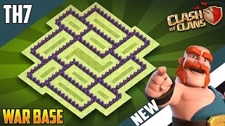 New EPIC TH7 WARTROPHYdefense Base 2018 COC Town Hall 7 War Base Design  Clash of Clans [upl. by Maidy]