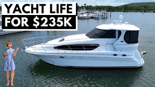 OUR YACHT Build UPDATE amp Affordable Liveaboard Yacht Tour 235K 2003 SEA RAY 390 MOTOR YACHT [upl. by Nonarb]