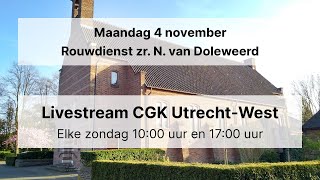 Livestream rouwdienst zr N van Dolenweerd CGK UtrechtWest Mattheüskerk [upl. by Podvin388]