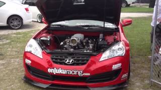 Enjuku Racing Supercharged LS1 Hyundai Genesis Revving [upl. by Onurb]