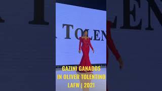 Miss Universe 2019 Finalist Gazini Ganados wears Oliver Tolentino in LAFW 2021 runway debut [upl. by Annahpos]