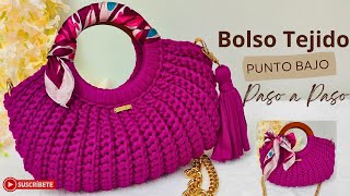 💥BOLSO TEJIDO A CROCHET CON ASA REDONDA HERMOSO ELEGANTE FACIL Y RAPIDO [upl. by Kapoor]