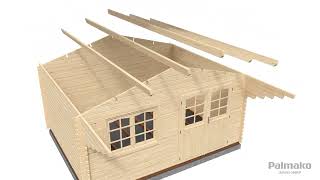 Palmako Sally Wood Log Cabin Assembly Video [upl. by Northrup]