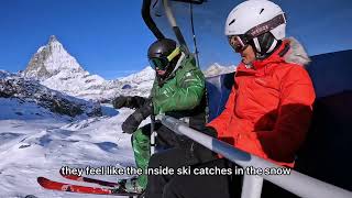 Beginner Ski lesson before skiing from Zermatt to Cervinia alpine ski school [upl. by Noitna]