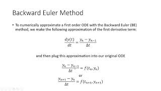 Numerical Analysis  Backward Euler Method [upl. by Airyt]