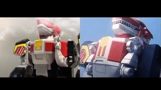 Mighty Morphin Power Rangers Megazord First Battle recreated with Stop Motion  Side by Side [upl. by Zaid]