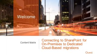 Content Matrix  Connecting to SharePoint for OnPremises to Dedicated CloudBased migrations [upl. by Olive]