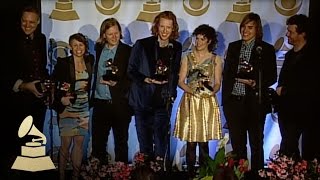 Arcade Fire in the media center after winning Album of the Year  GRAMMYs [upl. by Ydisahc]