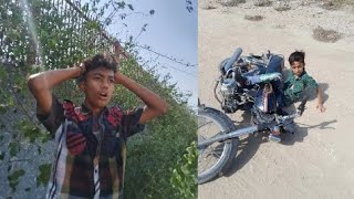 chhota bhai ko bike chalana sikhana bhari Pad Gaya 🤔 iska to accident ho Gaya 😟 [upl. by Nuawad]