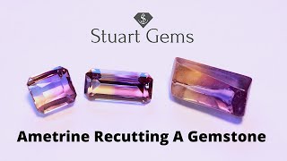 Recutting a Ametrine gemstone [upl. by Faline]