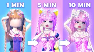 Making A DRESS To IMPRESS OUTFIT In 1 Minute 5 Minutes AND 10 Minutes [upl. by Osnola]