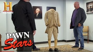 Pawn Stars George Washingtons 3Piece Suit Season 15  History [upl. by Enajiram]