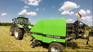 HEUERNTE 2015  Ballen pressen mit DeutzFahr  GoProPhantom [upl. by Lillis]