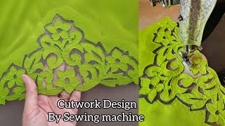 Trendy cutwork Embroidery Design by Sewing Machine  Unique Sleeves And Trouser Design  Sewing Hack [upl. by Thessa]