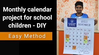 DIY  Monthly calendar project for school children  english project [upl. by Slorac]