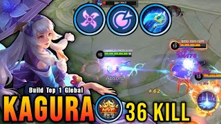 36 Kills Best Kagura One Shot Build and Emblem  Build Top 1 Global Kagura  MLBB [upl. by Nygem]