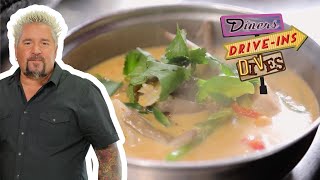 Guy Cant Stop Eating Authentic Southern Thai in CA  Diners DriveIns and Dives  Food Network [upl. by Ayokal]