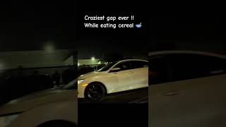 Tesla gaps a Honda while eating  😂 streetcar 1320video carcommunity funny streetracing [upl. by Stricklan]